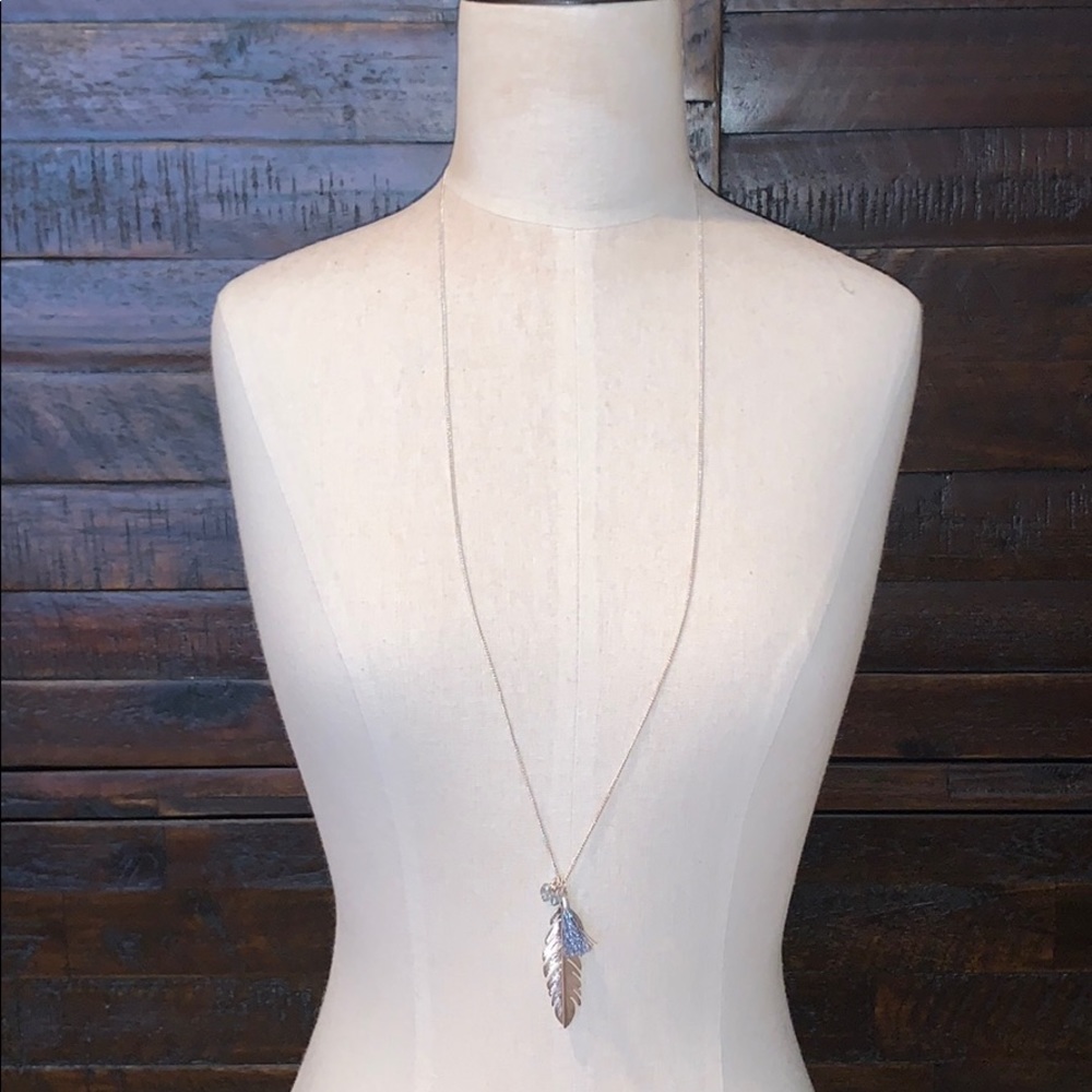 Feather charm necklace